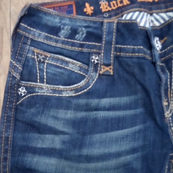 Rock Revival Women's 26 Bootcut Patti Dark Flap Pockets Distressed - Picture 6 of 13